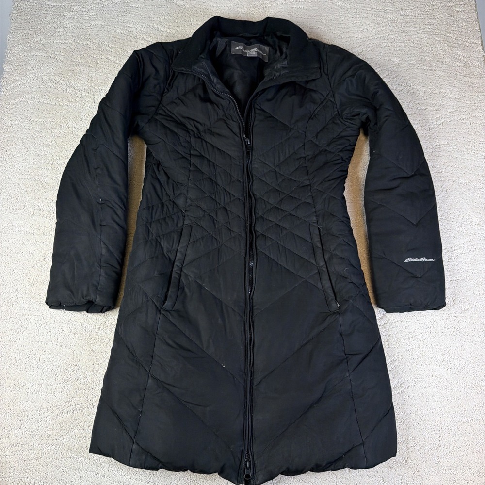 Women's Eddie Bauer Size XS Quilted Long Sleeved Parka Down Jacket Coat